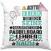 Paddelboard-Lehrer Geschenk Kissen mit Füllung 40x40 Lustiger Spruch Erheben Sie Sich Der Paddelboard-Lehrer Betritt den Raum (Grau) Rosa Trendation