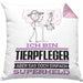 Tierpfleger Geschenk Kissen mit Füllung 40x40 Ich Bin Tierpfleger Aber Sag Doch Einfach Superheld Lustige Geschenkdiee für Tierpfleger (Grau) Rosa Trendation