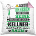 Kellner Geschenk Kissen mit Füllung 40x40 Lustiger Spruch Erheben Sie Sich Der Kellner Betritt den Raum (Grau) Rosa Trendation