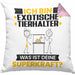 Exotische Tierhalter Kissen mit Füllung 40x40 Geschenk für Exotische Tierhalter Geburtstag Lustiger Spruch Was Ist Deine Superkraft (Grau) Rosa Trendation