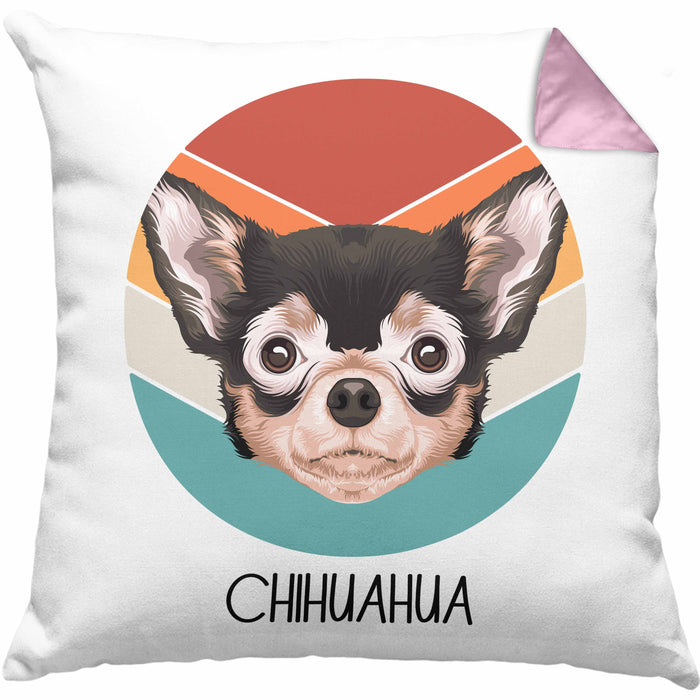 Chihuahua Besitzer Kissen mit Füllung 40x40 Geschenk Lustiger Spruch Geschenkidee Chihuahua Mama Papa (Grau) Rosa Trendation