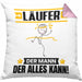 Läufer Kissen mit Füllung 40x40 Geschenk für Läufer Der Mann Der Alles Kann Geschenkidee zum Geburtstag (Grau) Rosa Trendation