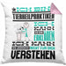 Tierheilpraktiker Geschenk Kaffee-Kissen mit Füllung 40x40 Geschenkidee für Tierheilpraktiker Ich Bin Tierheilpraktiker Ich Kann Es Dir Erklären Jedoch Nicht Für Dich Verstehen Spruch Lustig (Grau) Rosa Trendation