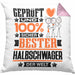 Halbschwager Geschenk Lustiger Spruch für Halbschwager Geschenkidee Bester Halbschwager Der WeltKissen mit Füllung 40x40 (Grau) Rosa Trendation
