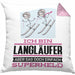 Langläufer Geschenk Kissen mit Füllung 40x40 Ich Bin Langläufer Aber Sag Doch Einfach Superheld Lustige Geschenkdiee für Langläufer (Grau) Rosa Trendation