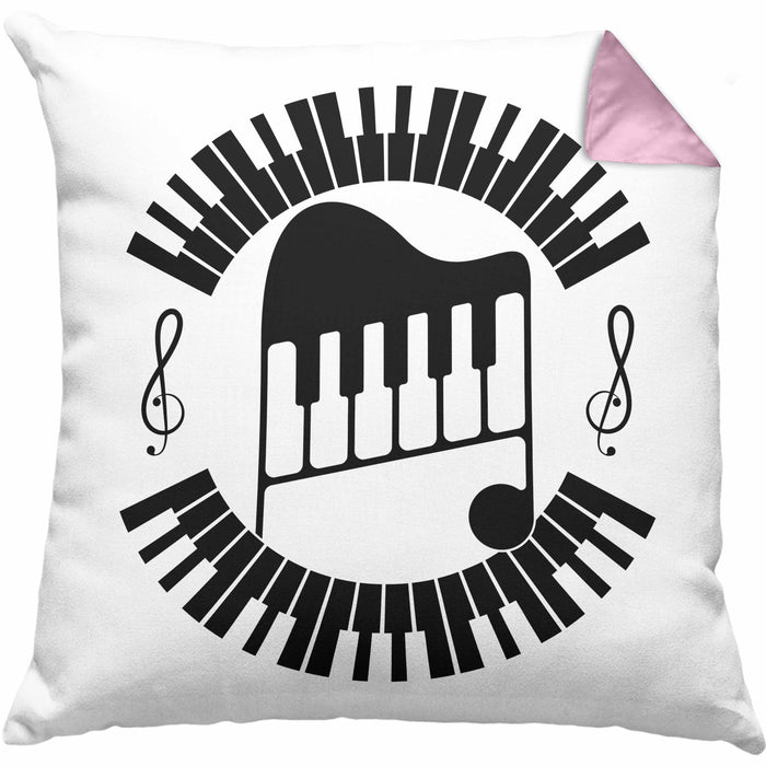 Piano-Spieler Kissen mit Füllung 40x40 Geschenk Klavier Geschenkidee Flügel Musiker Klavier Klavier-Spieler (Grau) Rosa Trendation