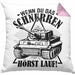 Panzerfahrer Kissen mit Füllung 40x40 Geschenk Schnurren Panzer Wenn Du Das Schnurren Hörst Lauf (Grau) Rosa Trendation