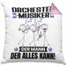 Orchestermusiker Kissen mit Füllung 40x40 Geschenk für Orchestermusiker Der Mann Der Alles Kann Geschenkidee zum Geburtstag (Grau) Rosa Trendation
