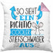 So Sieht Ein Richtig Cooler Stiefschwager Aus Geschenk Kissen mit Füllung 40x40 Lustiger Spruch Geschenkidee (Grau) Rosa Trendation