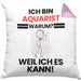Aquarist Geschenk Kissen mit Füllung 40x40 Lustiger Spruch Ich Bin Aquarist Warum Weil Ich Es Kann Geschenkidee Bester Aquarist Geburtstag (Grau) Rosa Trendation