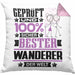 Wandern Geschenk Lustiger Spruch für Wandern Geschenkidee Bester Wandern Der WeltKissen mit Füllung 40x40 (Grau) Rosa Trendation