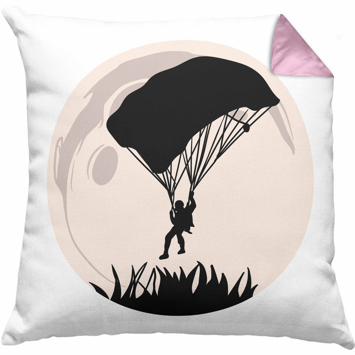 Lustige Kissen mit Füllung 40x40 für Paragliding- und Fallschirmspringer Geschenk Abenteurer (Grau) Rosa Trendation