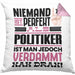Politiker Geschenk Kissen mit Füllung 40x40 Lustige Geschenkidee für Politiker Geburtstag Niemand Ist Perfekt Aber Als Politiker Ist Man Nah Dran (Grau) Rosa Trendation