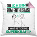 EDM-Enthusiast Kissen mit Füllung 40x40 Geschenk für EDM-Enthusiast Geburtstag Lustiger Spruch Was Ist Deine Superkraft (Grau) Rosa Trendation