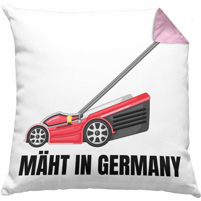 Mäht In Germany Kissen mit Füllung 40x40 Geschenk Gärtner für Hobbygärtner Geschenkidee Geburtstag (Grau) Rosa Trendation