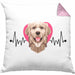 Golden Retriever Besitzer Kissen mit Füllung 40x40 Geschenk Lustiger Spruch Geschenkidee Herzschlag Golden Retriever (Grau) Rosa Trendation