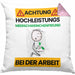 Meerschweinchenfreund Kissen mit Füllung 40x40 Geschenk Lustiger Spruch Geschenkidee für Meerschweinchenfreund Achtung Hochleistungs Meerschweinchenfreund Bei Der Arbeit (Grau) Rosa Trendation