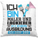 Maler und Lackierer Ausbildung Kissen mit Füllung 40x40 Geschenk Ich Bin Maler und Lackierer In Der Ausbildung Ich Darf Das Geschenkidee Spruch (Grau) Rosa Trendation