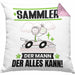 Sammler Kissen mit Füllung 40x40 Geschenk für Sammler Der Mann Der Alles Kann Geschenkidee zum Geburtstag (Grau) Rosa Trendation