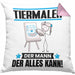 Tiermaler Kissen mit Füllung 40x40 Geschenk für Tiermaler Der Mann Der Alles Kann Geschenkidee zum Geburtstag (Grau) Rosa Trendation