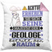 Geologe Geschenk Kissen mit Füllung 40x40 Lustiger Spruch Erheben Sie Sich Der Geologe Betritt den Raum (Grau) Rosa Trendation