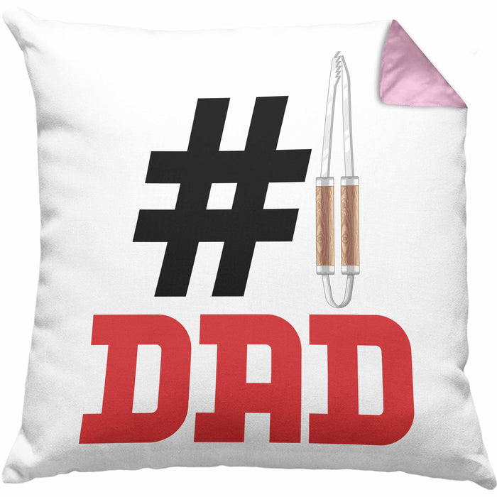 Grillen Nummer 1 Dad Vater Kissen mit Füllung 40x40 Geschenk Grillmeister Papa Geschenkidee Bester Papa Der Welt Vatertag Lustige Geschenkidee (Grau) Rosa Trendation