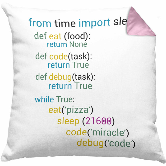 Coder Kissen mit Füllung 40x40 Geschenk für Programmierer Softwareentwickler Nerds Geschenkidee (Grau) Rosa Trendation