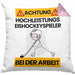 Eishockeyspieler Kissen mit Füllung 40x40 Geschenk Lustiger Spruch Geschenkidee für Eishockeyspieler Achtung Hochleistungs Eishockeyspieler Bei Der Arbeit (Grau) Rosa Trendation