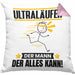 Ultraläufer Kissen mit Füllung 40x40 Geschenk für Ultraläufer Der Mann Der Alles Kann Geschenkidee zum Geburtstag (Grau) Rosa Trendation