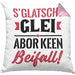 Sachsen Kissen mit Füllung 40x40 Sprüche "Es klatscht glei" Sächsisch Ossi Geschenk Kaffee-Kissen mit Füllung 40x40 (Grau) Rosa Trendation