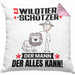 Wildtierschützer Kissen mit Füllung 40x40 Geschenk für Wildtierschützer Der Mann Der Alles Kann Geschenkidee zum Geburtstag (Grau) Rosa Trendation