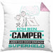 Camper Geschenk Kissen mit Füllung 40x40 Ich Bin Camper Aber Sag Doch Einfach Superheld Lustige Geschenkdiee für Camper (Grau) Rosa Trendation