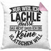 Sarkastischer Spruch Kissen mit Füllung 40x40 Geschenk für Frauen Nur Weil Ich Lächle Heißt Das Nicht Dass Ich Dir Keine Klatschen Will (Grau) Rosa Trendation