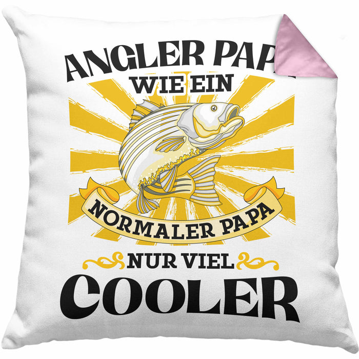Angler Papa Geschenk Vatertag Geschenkidee von Sohn für Angler-VaterKissen mit Füllung 40x40 (Grau) Rosa Trendation