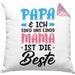 Mama Geschenk Kissen mit Füllung 40x40 Papa Und Ich Sind Uns Einig Mama Ist Die Beste Geschenkidee Muttertagsgeschenk von Sohn Tochter (Grau) Rosa Trendation