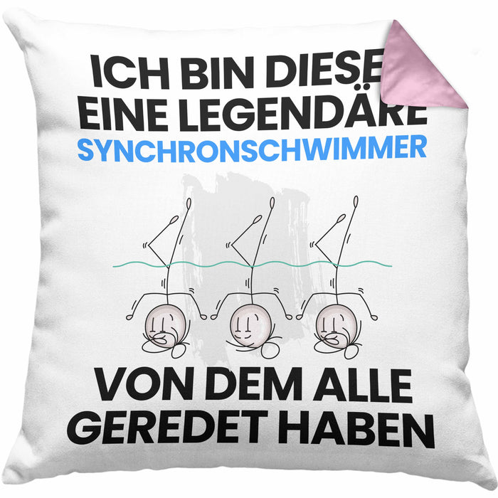 Synchronschwimmer Geschenk Kissen mit Füllung 40x40 Lustige Geschenkidee Geburtstag für Synchronschwimmer Ich Bin Dieser Legendäre Synchronschwimmer Von Dem Alle Geredet Haben (Grau) Rosa Trendation