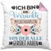 Physiotherapeutin Kissen mit Füllung 40x40 Geschenk Lustiger Spruch Geschenkidee Ich Bin Die Verrückte Physiotherapeutin Von Der Alle Geredet Haben (Grau) Rosa Trendation