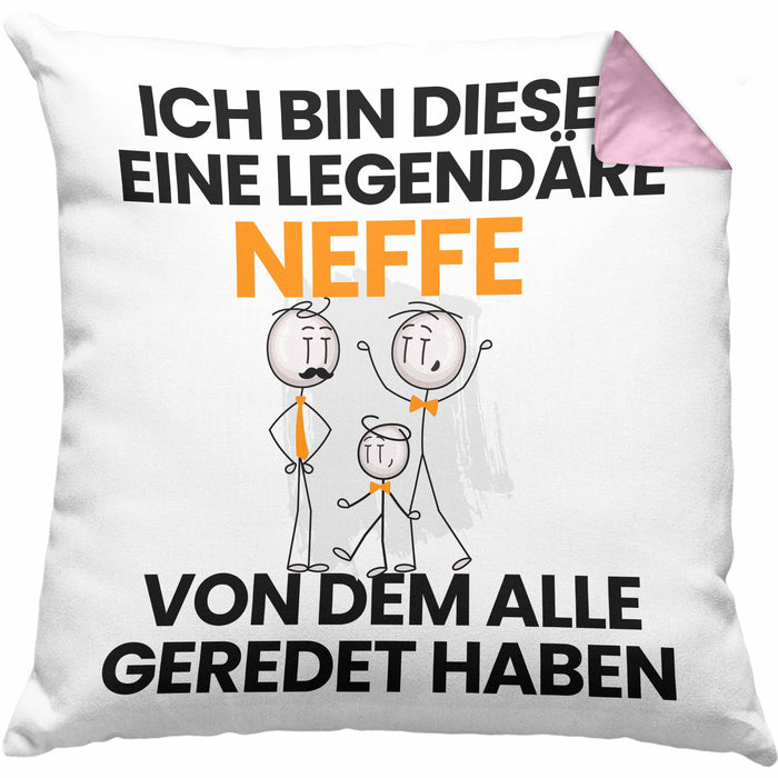 Neffe Geschenk Kissen mit Füllung 40x40 Lustige Geschenkidee Geburtstag für Neffe Ich Bin Dieser Legendäre Neffe Von Dem Alle Geredet Haben (Grau) Rosa Trendation