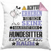 Hundesitter Geschenk Kissen mit Füllung 40x40 Lustiger Spruch Erheben Sie Sich Der Hundesitter Betritt den Raum (Grau) Rosa Trendation