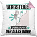 Bergsteiger Kissen mit Füllung 40x40 Geschenk für Bergsteiger Der Mann Der Alles Kann Geschenkidee zum Geburtstag (Grau) Rosa Trendation