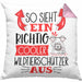 Wildtierschützer Kissen mit Füllung 40x40 So Sieht Ein Richtig Cooler Wildtierschützer Aus Geschenk Lustiger Spruch Geschenkidee (Grau) Rosa Trendation