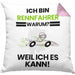Rennfahrer Geschenk Kissen mit Füllung 40x40 Lustiger Spruch Ich Bin Rennfahrer Warum Weil Ich Es Kann Geschenkidee Bester Rennfahrer Geburtstag (Grau) Rosa Trendation