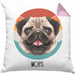 Mops Besitzer Kissen mit Füllung 40x40 Geschenk Lustiger Spruch Geschenkidee Mops Mama Papa (Grau) Rosa Trendation