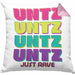 Untz Untz Untz Just Rave Kissen mit Füllung 40x40 Geschenk Techno Geschenkidee Raver Geburtstag (Grau) Rosa Trendation
