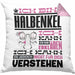 Halbenkel Geschenk Kaffee-Kissen mit Füllung 40x40 Geschenkidee für Halbenkel Ich Bin Halbenkel Ich Kann Es Dir Erklären Jedoch Nicht Für Dich Verstehen Spruch Lustig (Grau) Rosa Trendation