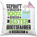 Bootsfahrer Geschenk Lustiger Spruch für Bootsfahrer Geschenkidee Bester Bootsfahrer Der WeltKissen mit Füllung 40x40 (Grau) Rosa Trendation
