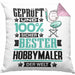 Hobbymaler Geschenk Lustiger Spruch für Hobbymaler Geschenkidee Bester Hobbymaler Der WeltKissen mit Füllung 40x40 (Grau) Rosa Trendation