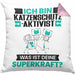 Katzenschutzaktivist Kissen mit Füllung 40x40 Geschenk für Katzenschutzaktivist Geburtstag Lustiger Spruch Was Ist Deine Superkraft (Grau) Rosa Trendation