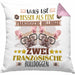 Französische Bulldogge Besitzer Kissen mit Füllung 40x40 Geschenk Lustiger Spruch Geschenkidee Was Ist Besser Als Ein Französische Bulldogge (Grau) Rosa Trendation