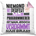 Programmierer Geschenk Kissen mit Füllung 40x40 Lustige Geschenkidee für Programmierer Geburtstag Niemand Ist Perfekt Aber Als Programmierer Ist Man Nah Dran (Grau) Rosa Trendation